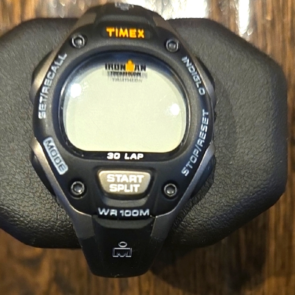 Vintage Timex Ironman Black and Gray Sports Watch